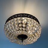 Old ceiling lamp basket with grapevines and bronze