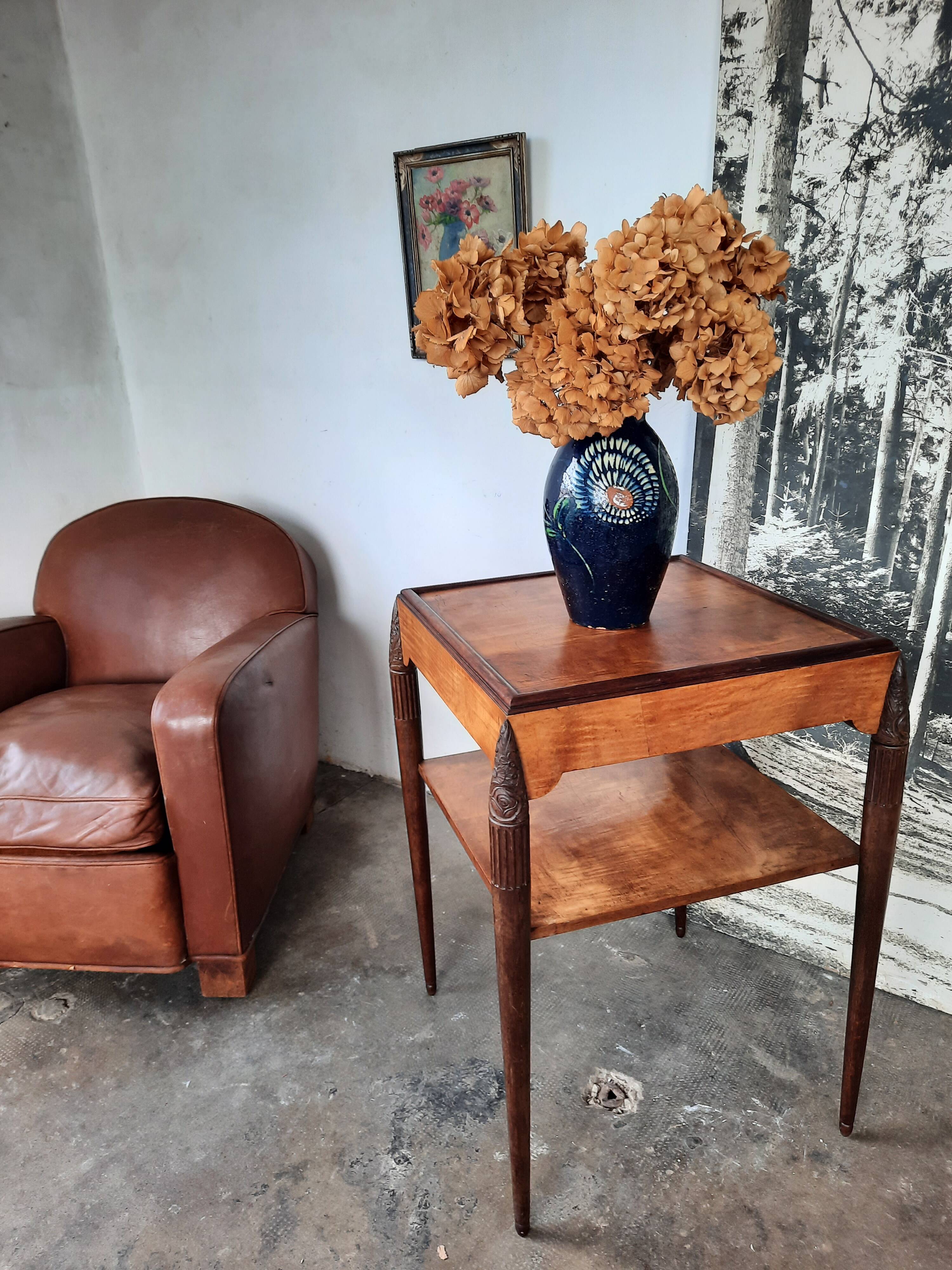 Leather club armchair, art deco