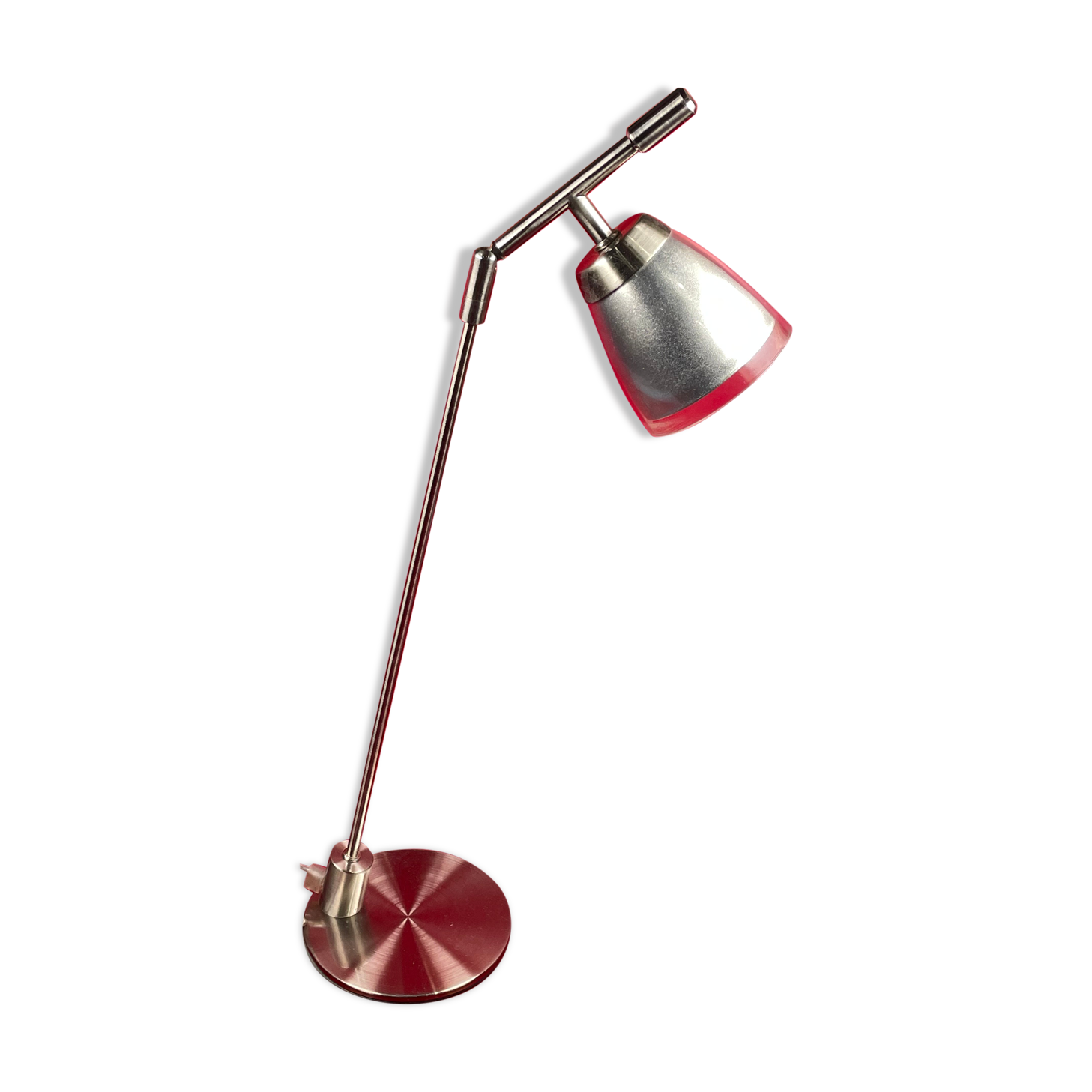 Articulated lamp design brushed steel Aluminor, office, loft, garage, workshop