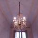 Chandelier to, colored crystal tassels