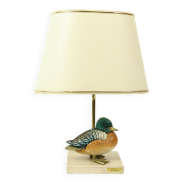 Lampe Canard Artiflex Design Laiton Résine Travertin Malevolti