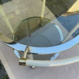 1960s glass and brass bar cart