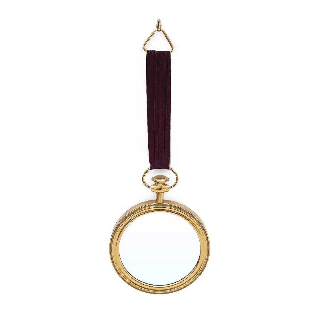 Round wall mirror in brass, 1950s