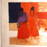 Lithograph by Bernard Cathelin, Mexican Market, 1965