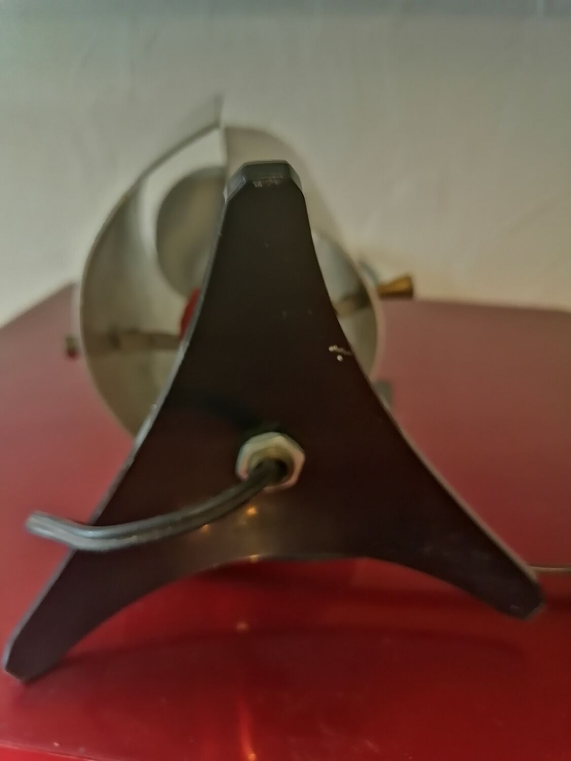 Bedside lamp desk guariche style rockabilly brushed steel 1960