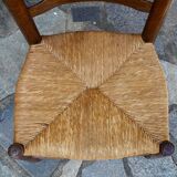 Chaise de nourrice paillée rustique