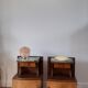 Duo of bedside tables in beech wood art deco 30s