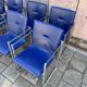 Four Arco Frame Dining Chairs / Blue Leather / Burkhard Vogther