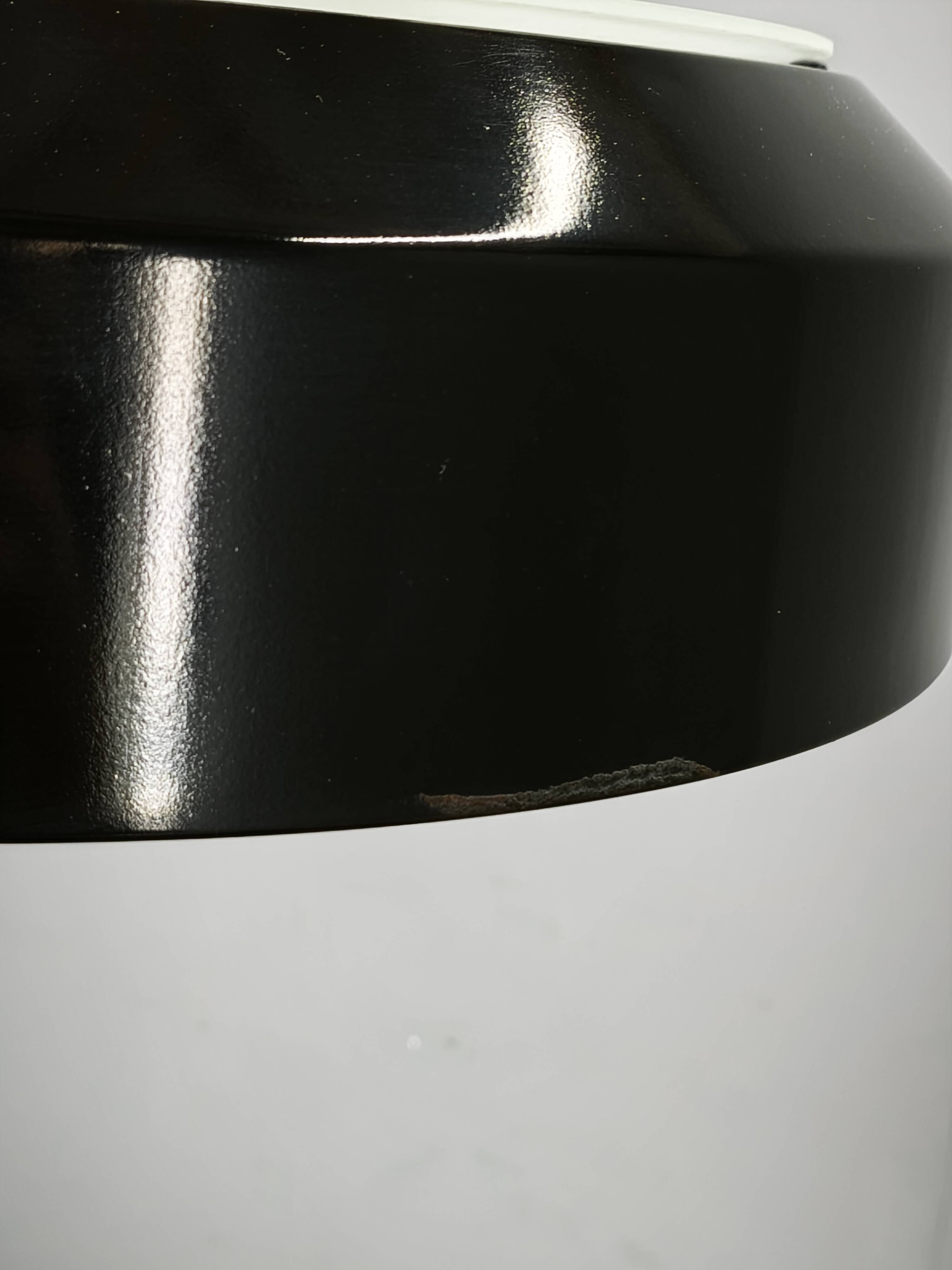 1960s NAPAKO Modernist Black Glass Pendant Light, Czechoslovakia