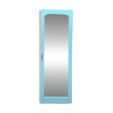 Beveled mirror on turquoise Parisian door