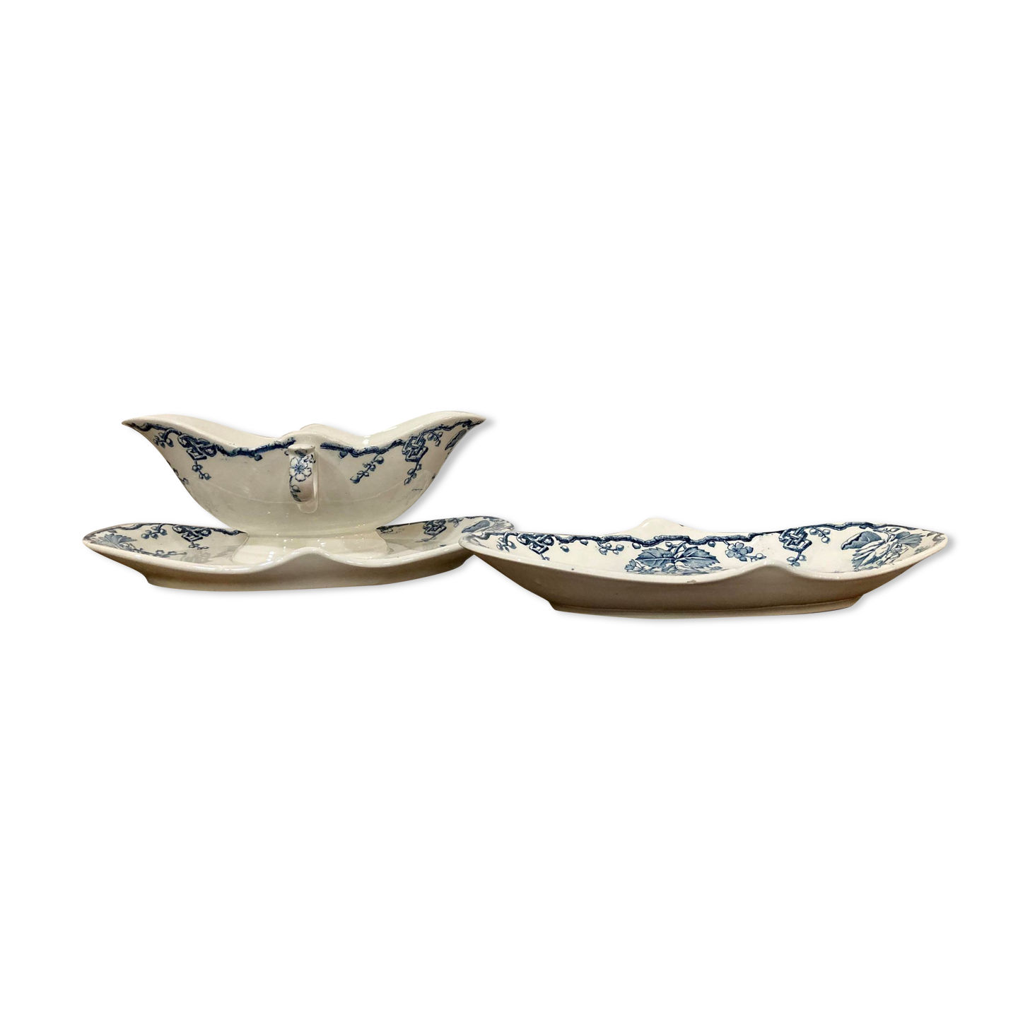 Lot ravier - saucière KG Lunéville model Fontainebleau