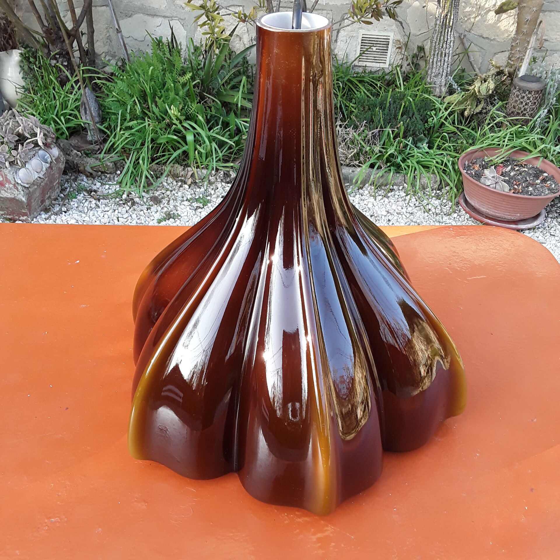 Vintage opaline pendant lamp