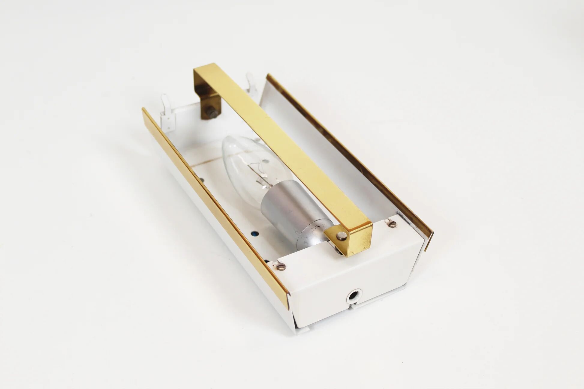 Pair of wall lamps in brass and glass by Doria Leuchten