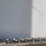 6 oval brushed stainless steel cups