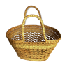 Vintage soft wicker basket 2 handles 2 colors market toys storage