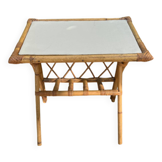 Bout de canapé - table d’appoint en rotin