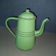 Green enameled coffee pot