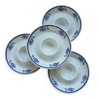 4 White Square Egg Cups