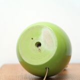 Lampe boule en bois vert pomme années 70