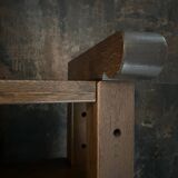 Vintage Brutalist bookcase display cabinet