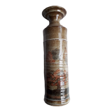 Vintage stoneware vase with naive décor