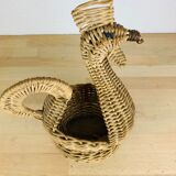 Wicker basket vintage bird of paradise
