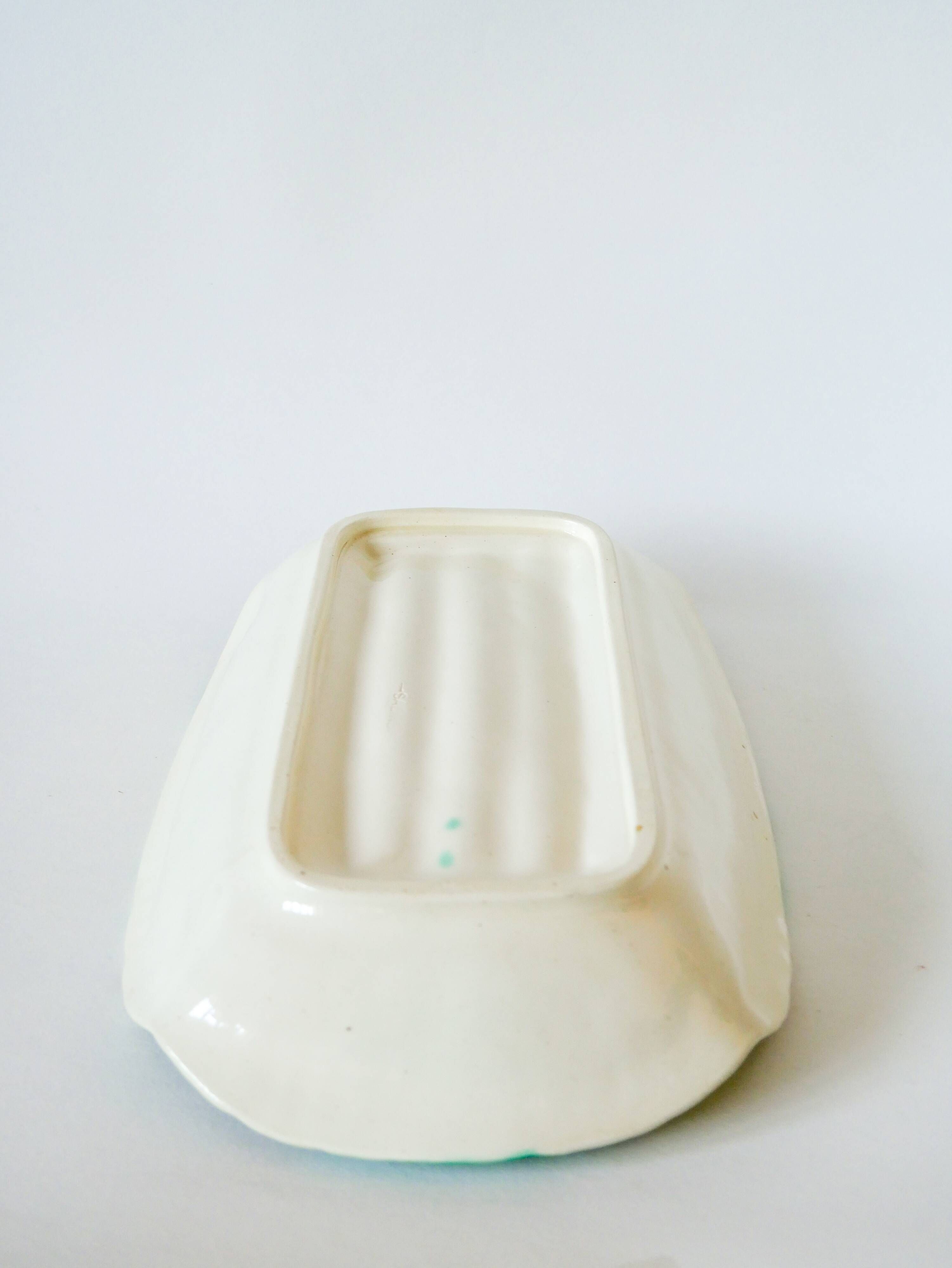 Large asparagus dish in Salins slip, early 20th century