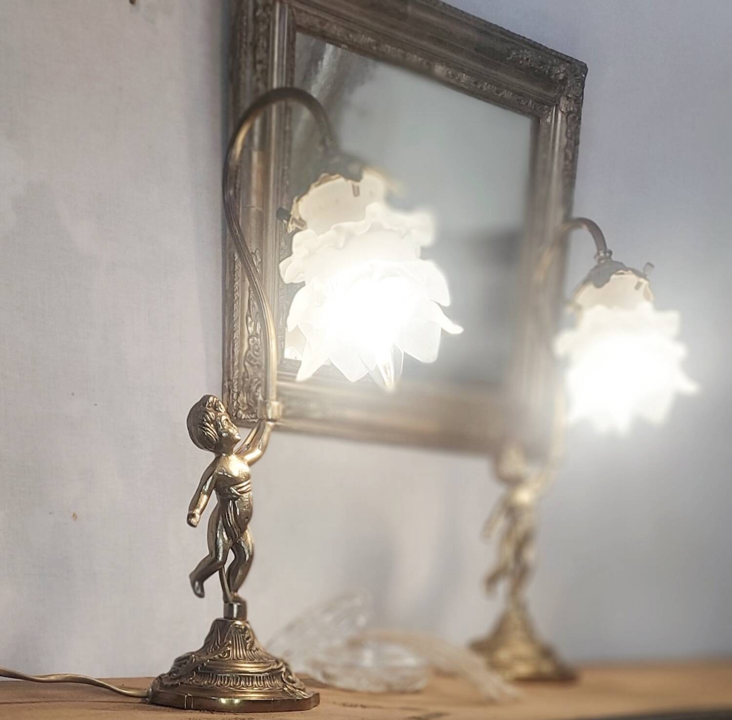 Pair of bronze table lamps