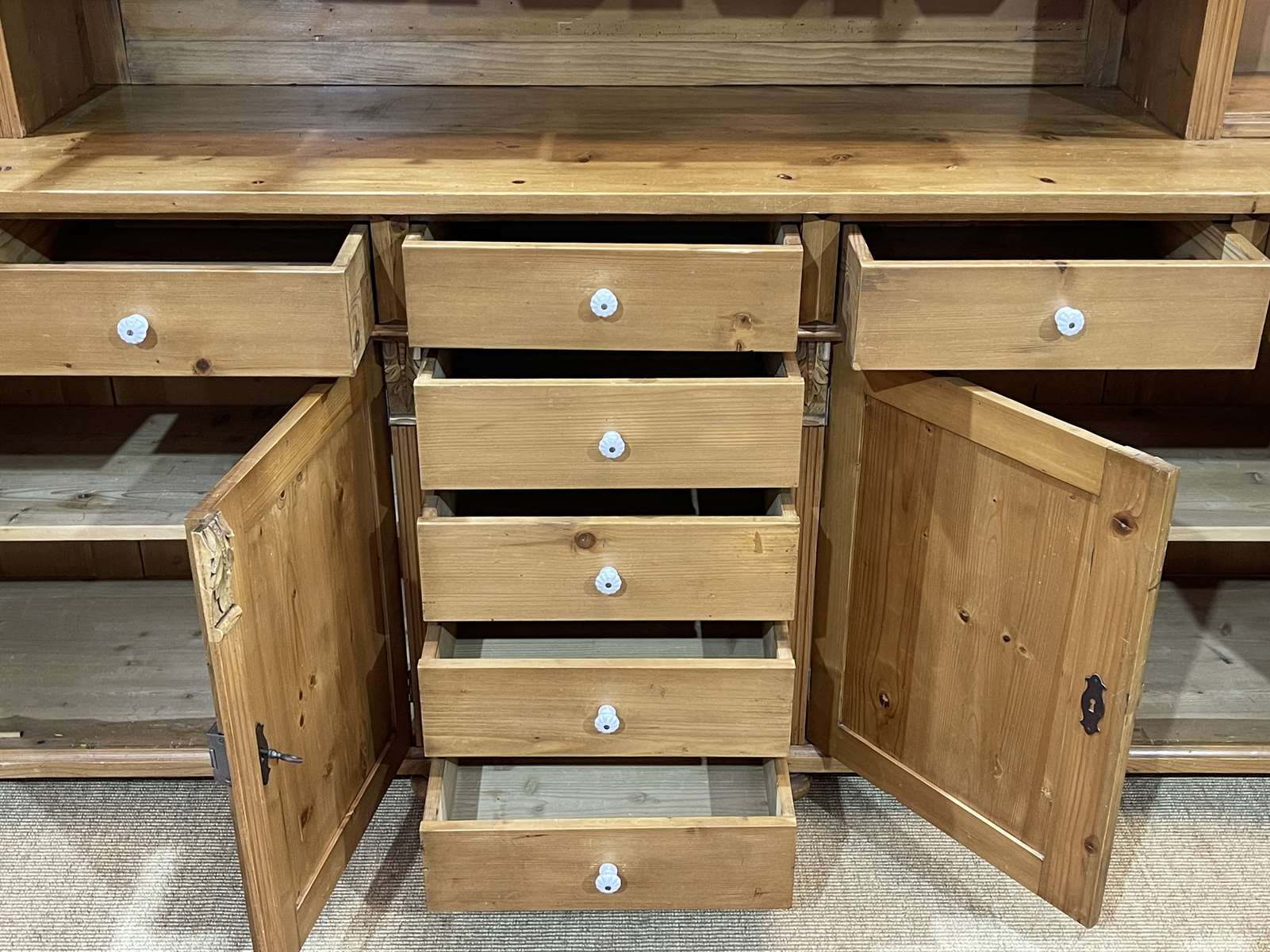 Cabinet 2 bodies in fir from eastern europe, work of the 1970s