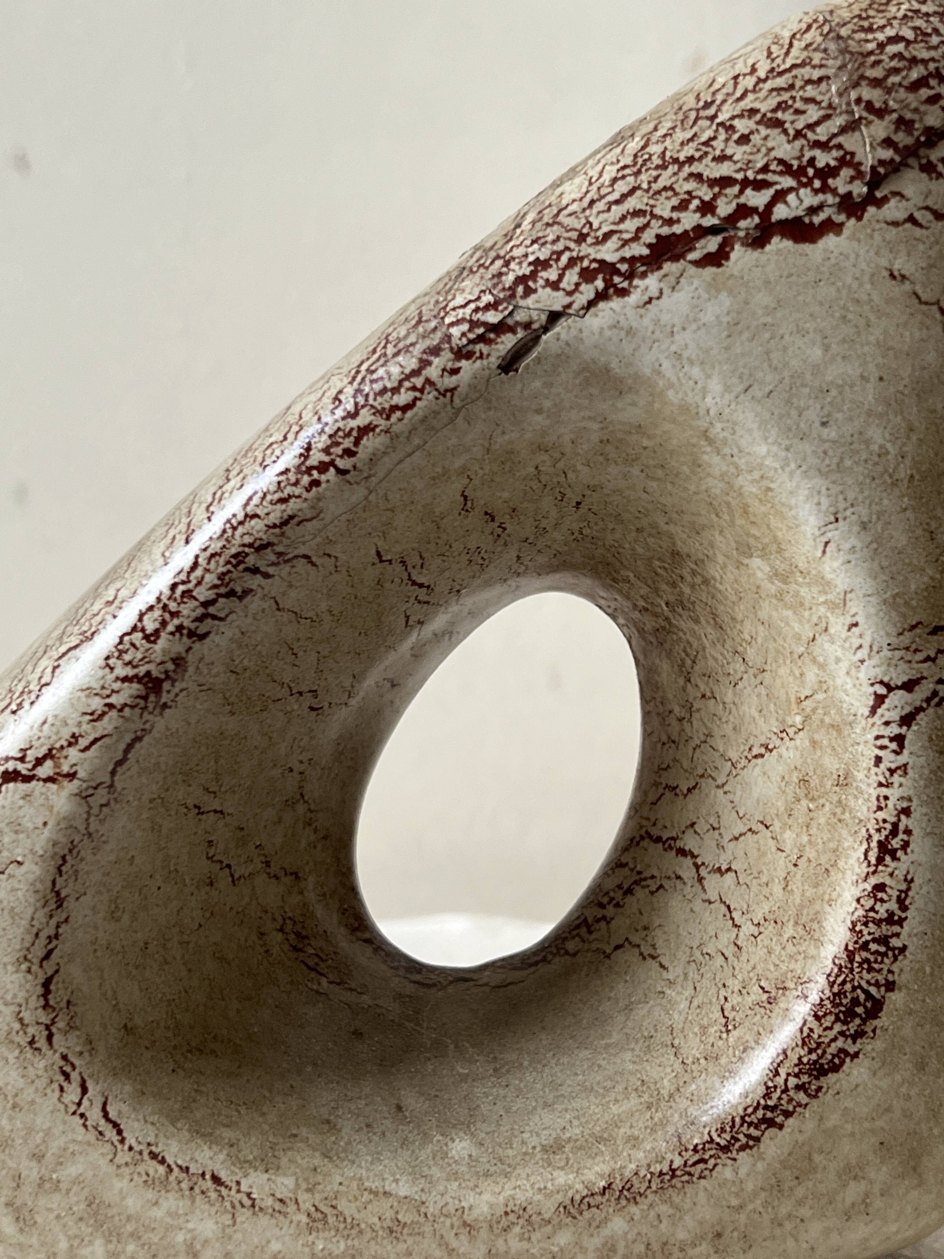 Sculptural and graphic ceramic vase by Bertoncello, Italy 1970