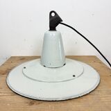 Industrial White Enamel Factory Pendant Lamp, 1960s