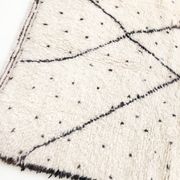 Beni Ouarain ecru Berber rug with polka dots and black patterns 235x157cm