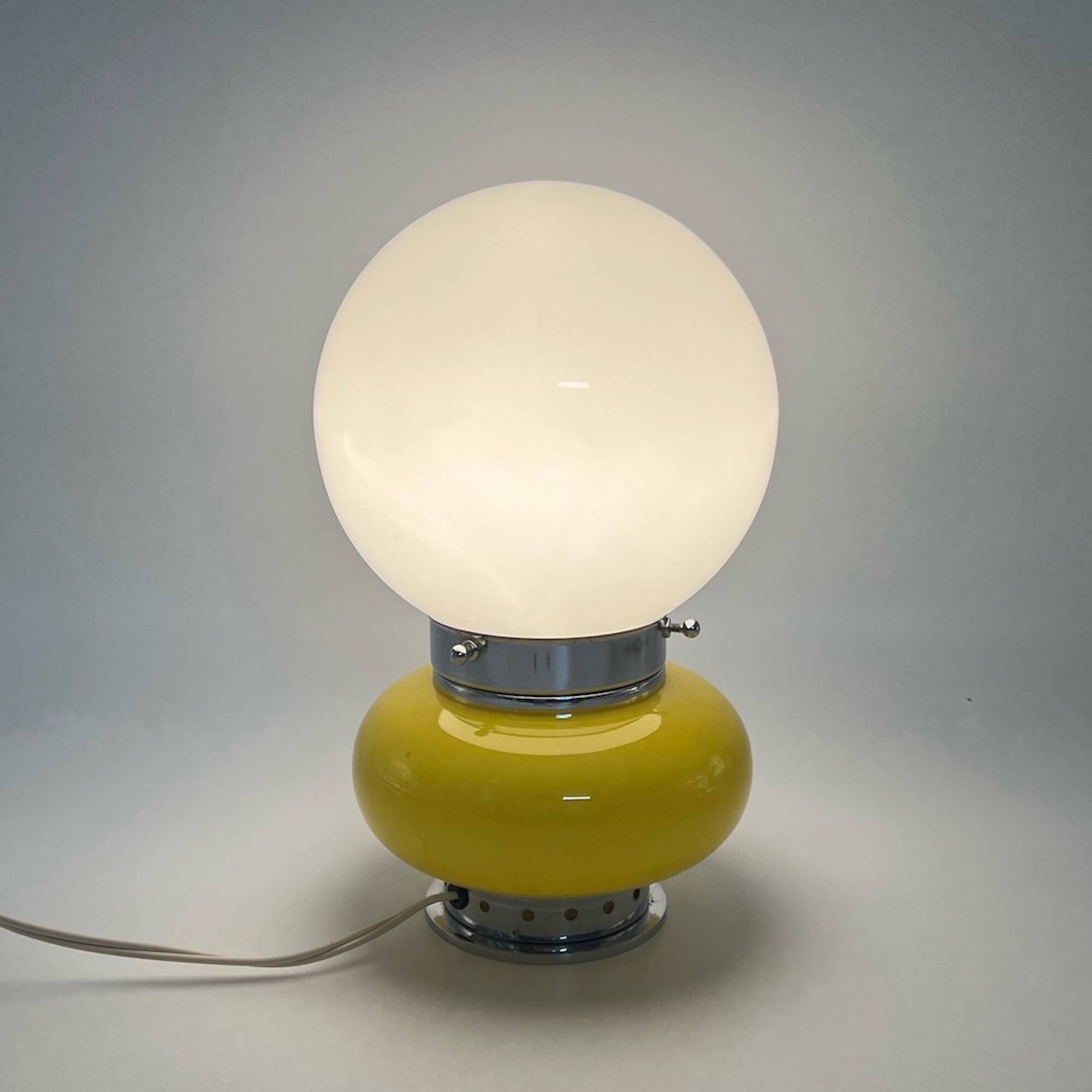 Murano Glass Yellow Table Lamp Mazzega, 60s
