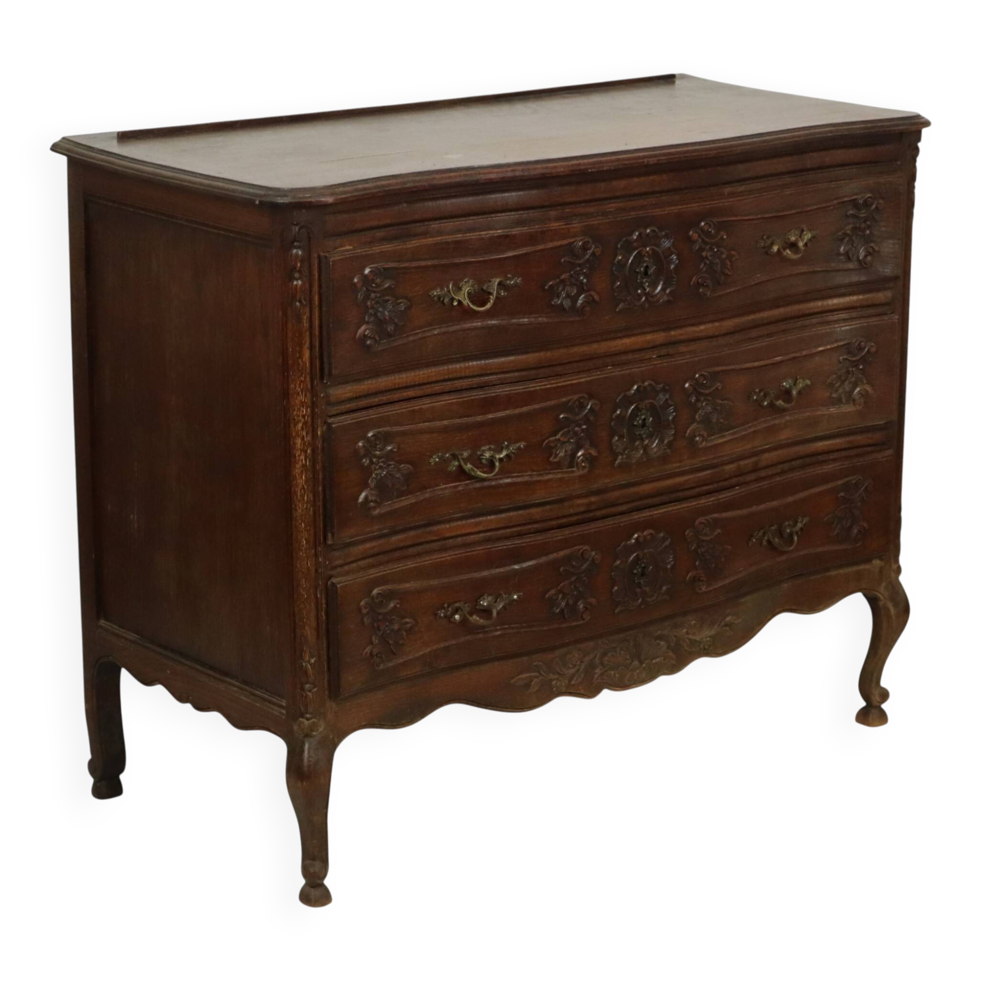 Commode en chêne massif antique France 19e siècle