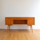 Scandinavian feet compass desk 1960 vintage teak