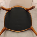 Old armchair style Louis Philippe velvet wood