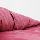 Vintage Raphael Raffel Croissant Sofa in pink leather 1970