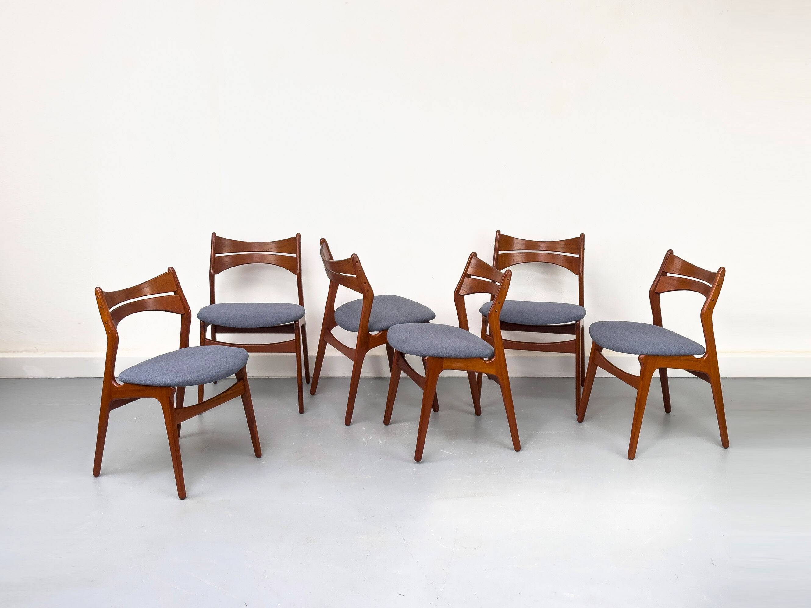 6 Danish Teak Dining Chairs by Erik Buch for Chr. Christensens, 1960s