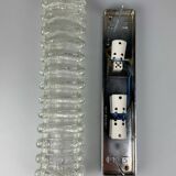 60s 70s wall lamp Limburg Germany Wall Sconce Ice Glass Chrome Space Age