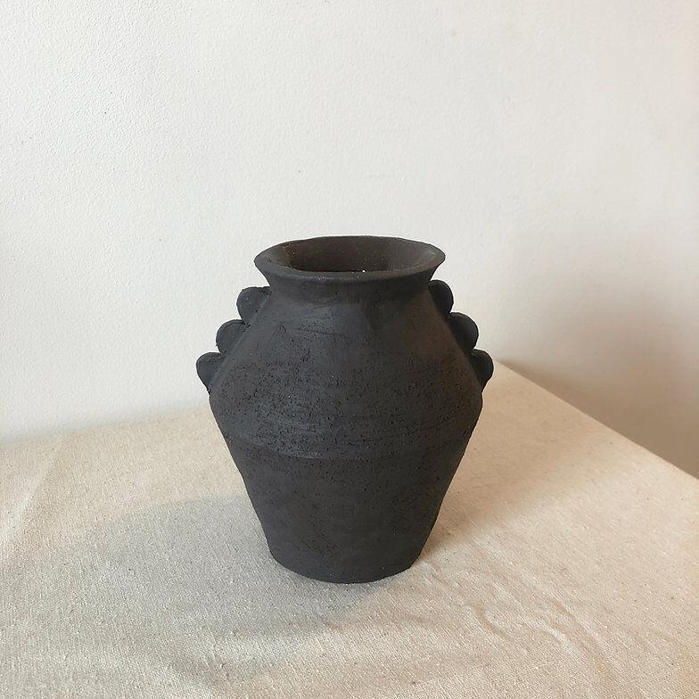 Black ear vase
