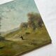 Antique oil painting on canvas, landscape, signed Lucien Félix Henry, 19th century