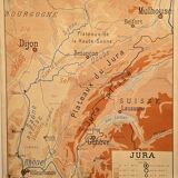 Geography map school map Jura and Massif Central
