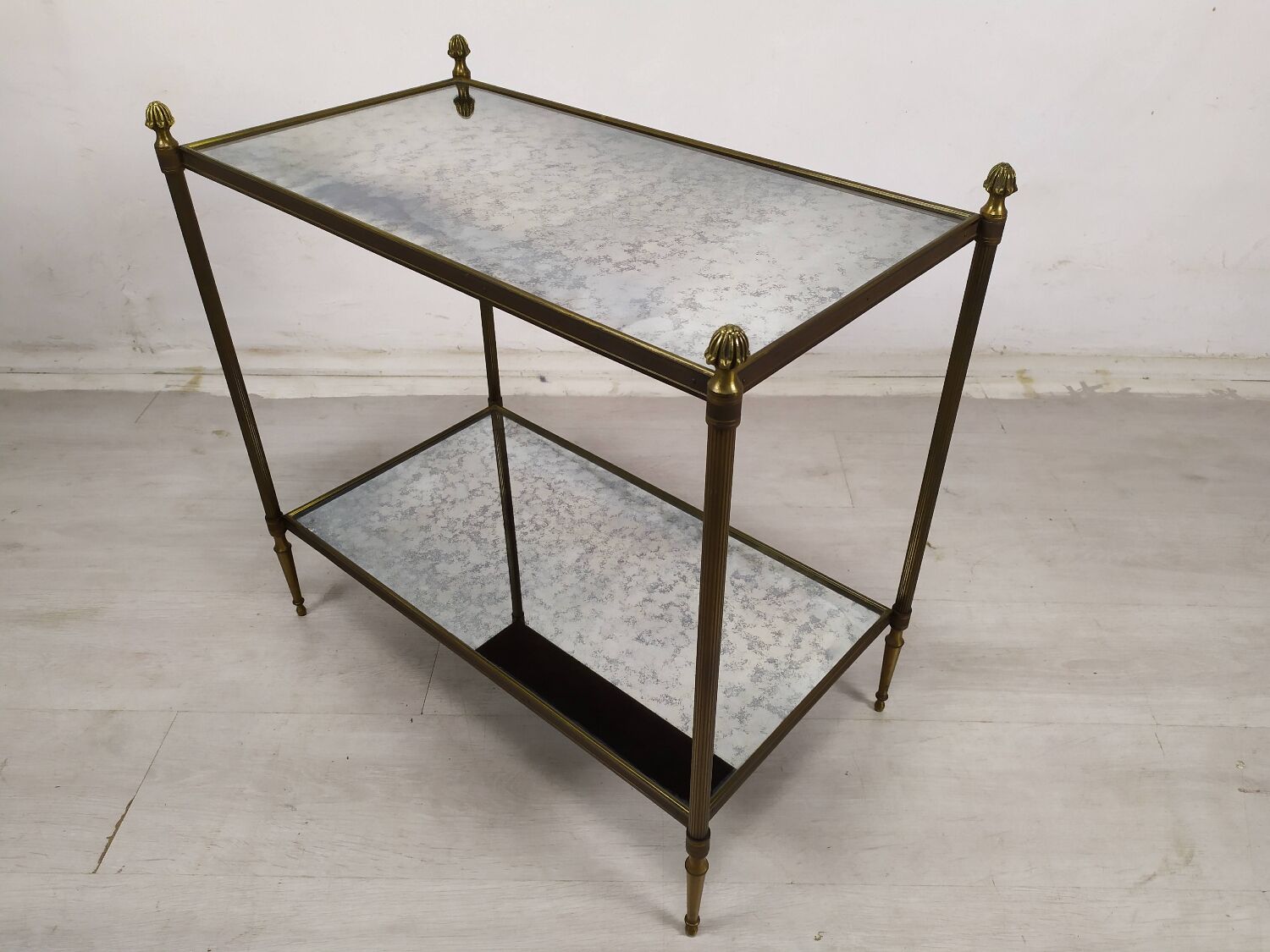 Louis XVI gilded brass console