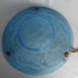Suspension basin art deco in blue glass