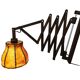 Scissor lamp | Harmonica lamp | wall lamp | vintage | oak | pig's bladder |