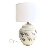 Signed ceramic lamp, new 200 cm cable, new lampshade