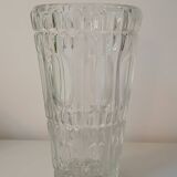 Chiseled glass vase, "round and striped" patterns