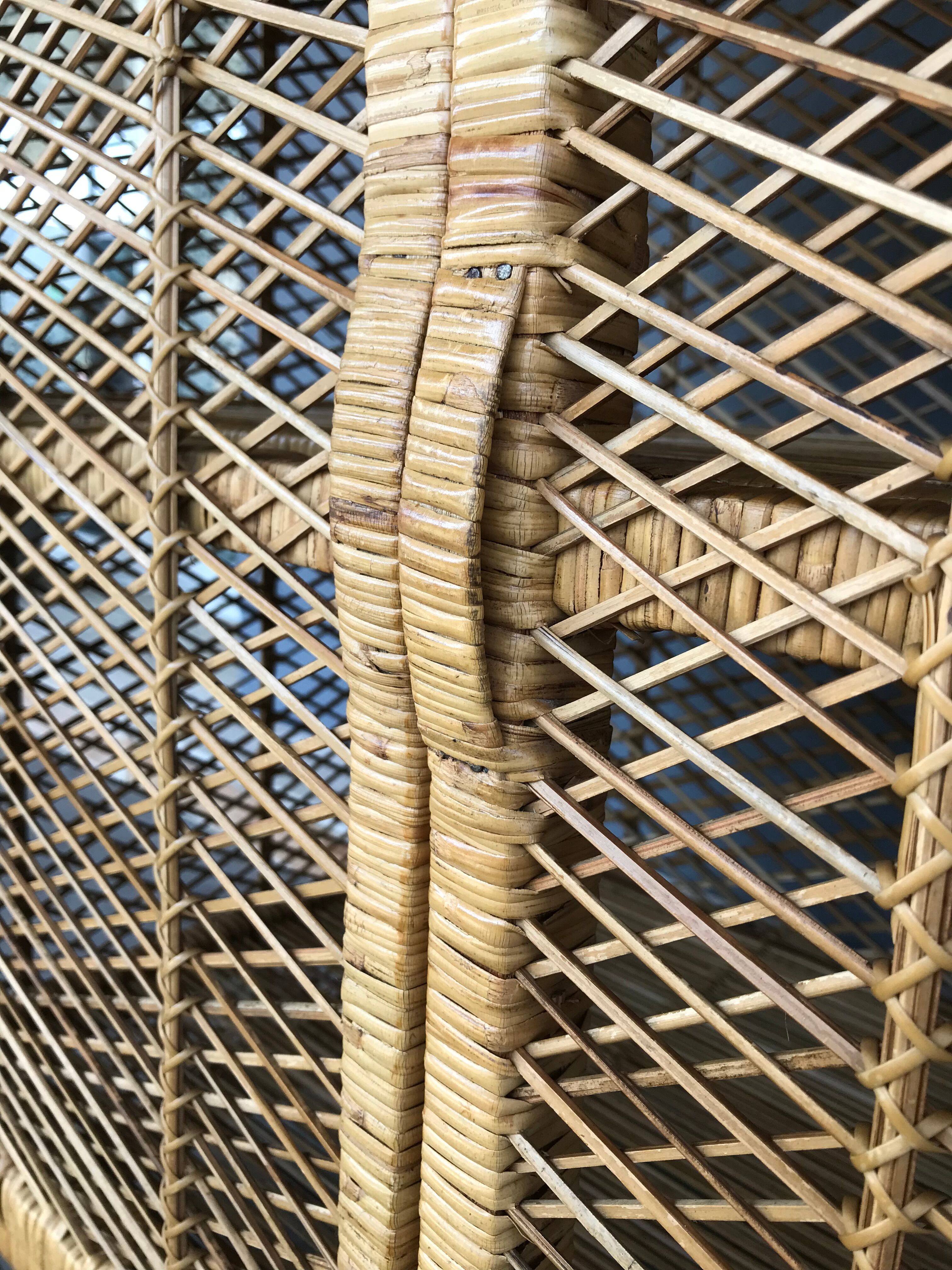 Vintage rattan bookcase