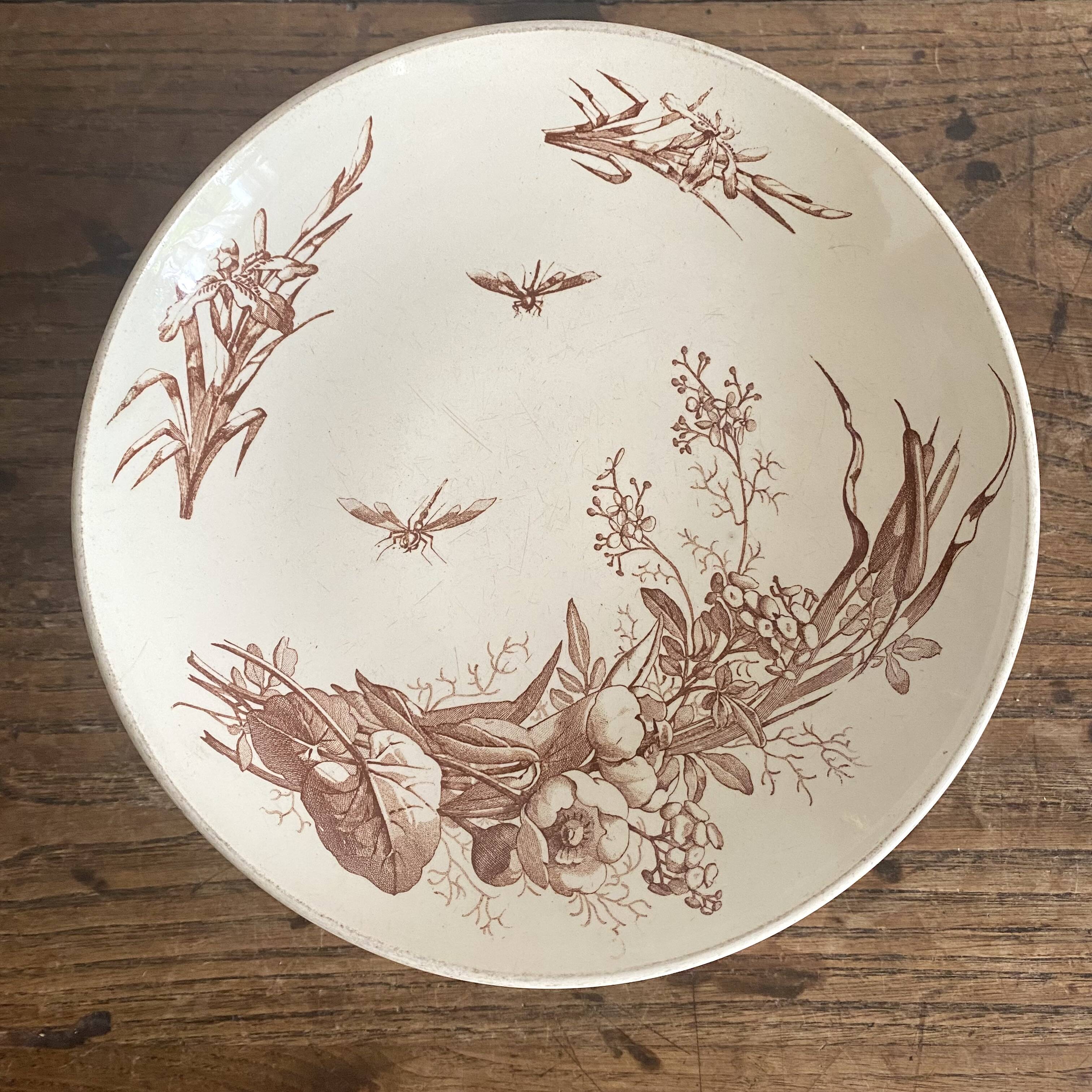 Old Luneville earthenware compote bowl