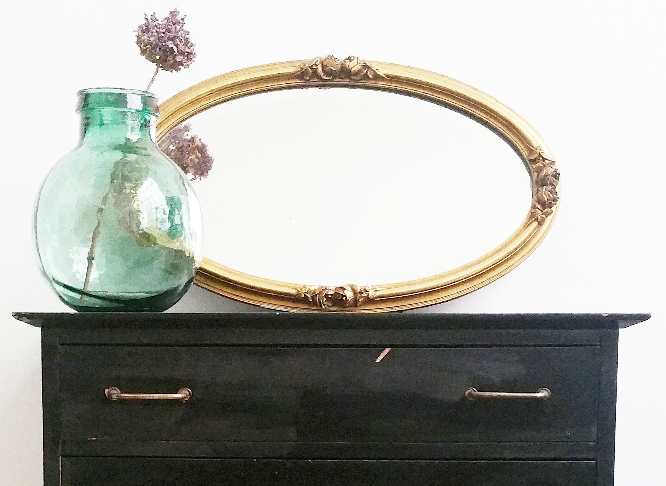 Beveled oval mirror 19th century 75x45cm